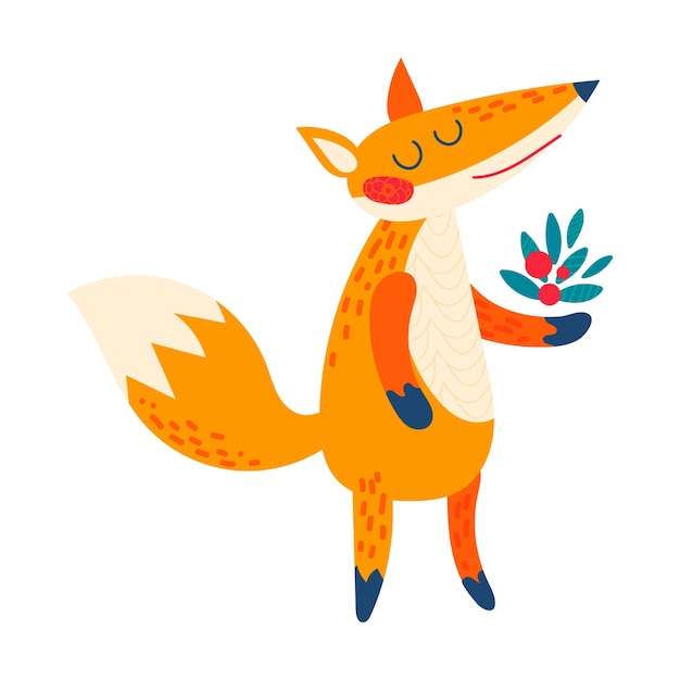 Cartoon red  fox.