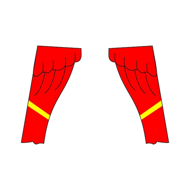 A cartoon red glove with the red lines on the bottom.