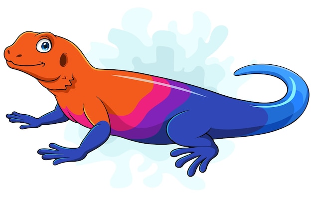 Карикатурная красноглазая ящерица агама