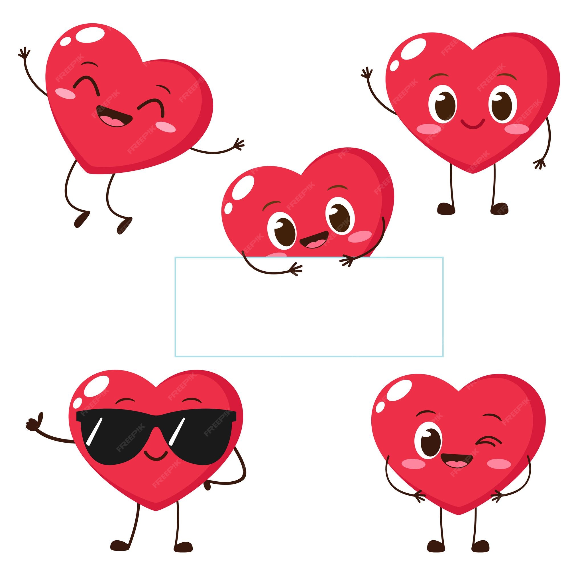 winking animated smiley face with hearts clipart