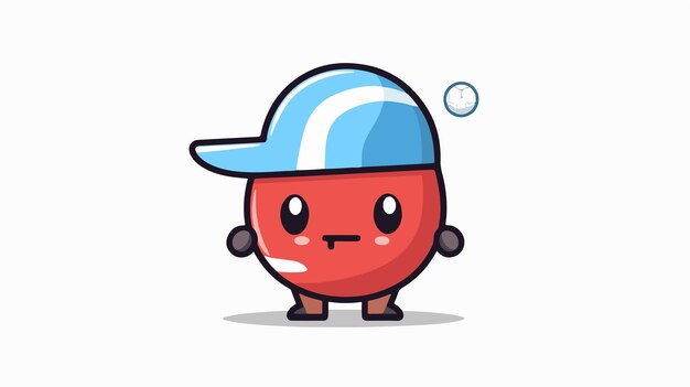 Vector a cartoon of a red robot with a hat on his head