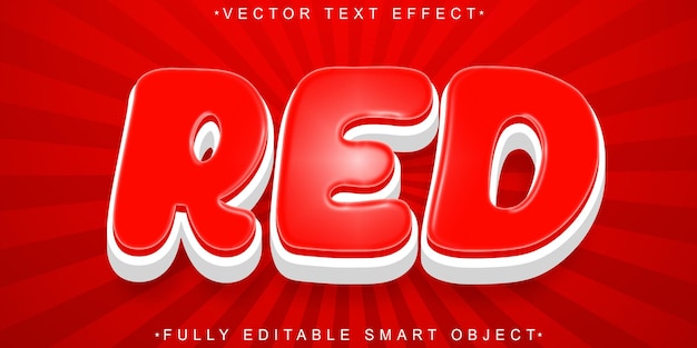 Cartoon Red Vector Fully Editable Smart Object Text Effect