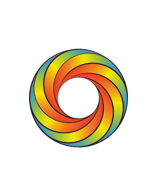 Cartoon regenboog cirkel swirl logo ontwerpelement