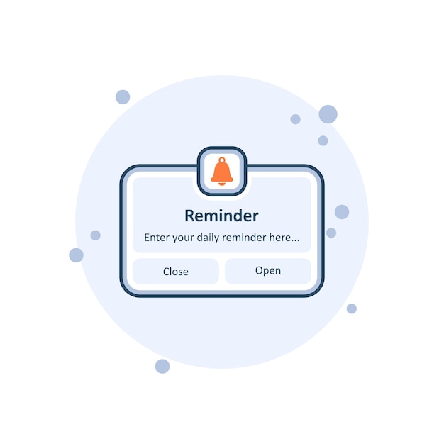 カートゥーン・リマインダー・アイコン・ベクトル・イラスト 泡の背景の通知ページ ベル・サイン・コンセプト