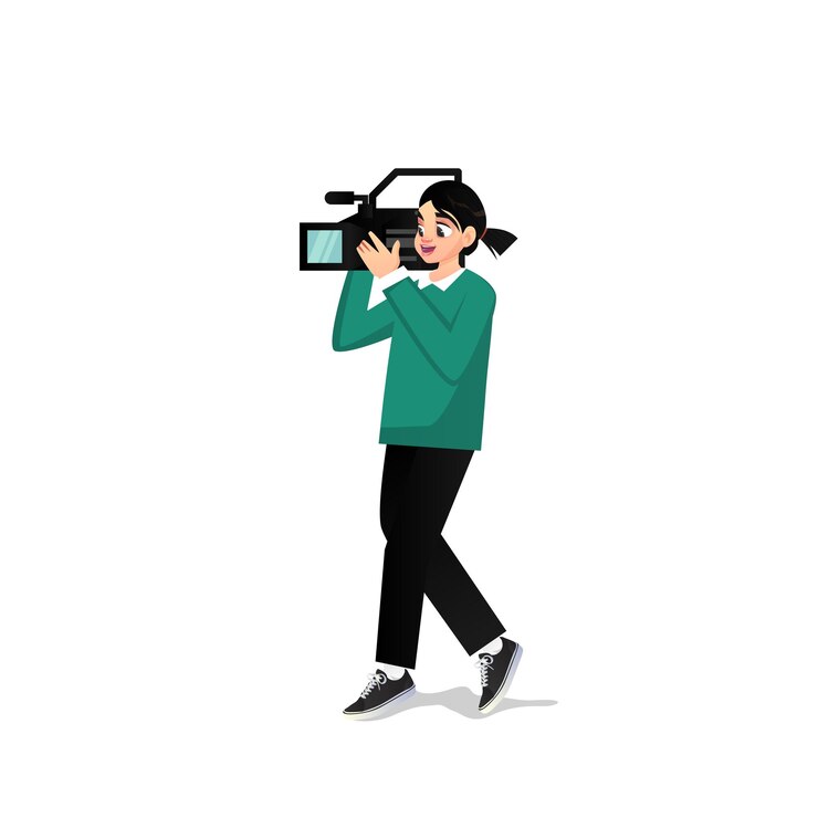 Vector cartoon reporter character illustration