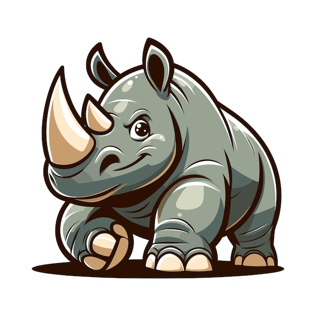 Vector cartoon rhinoceros vector illustration