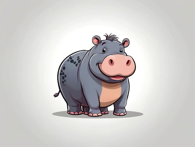 a cartoon of a rhinoceros with a gray background