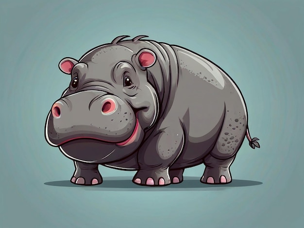 a cartoon of a rhinoceros with a pink nose