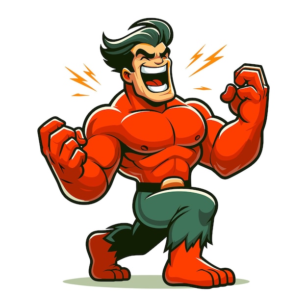 cartoon roar man vector illustration