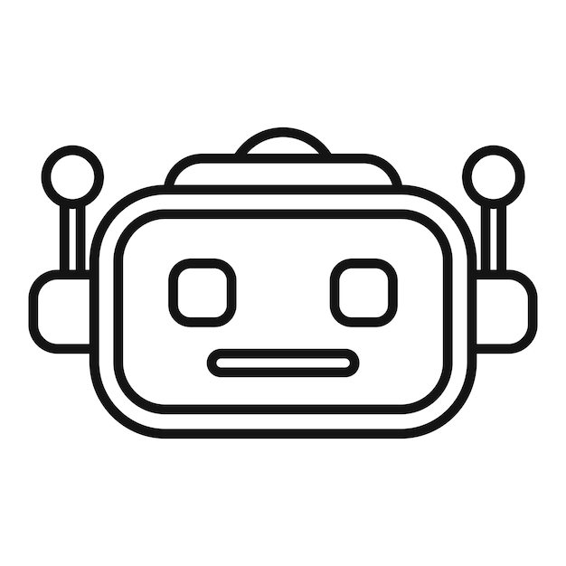 カートゥーンロボット ヘッドライン アートアイコン