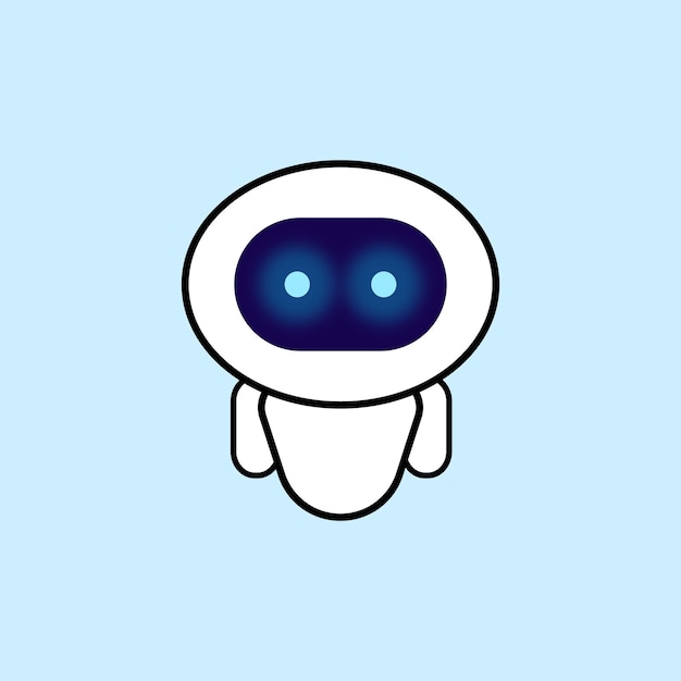 a cartoon robot with blue eyes chatbot