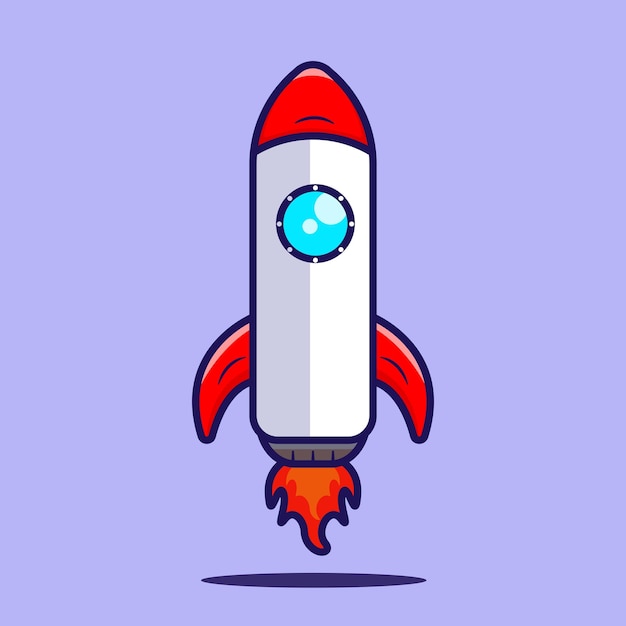 Cartoon rocket illustration vector design