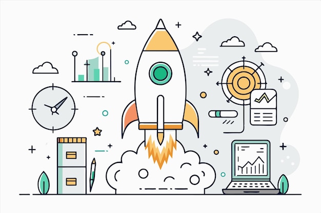 a cartoon of a rocket that says rocket on it