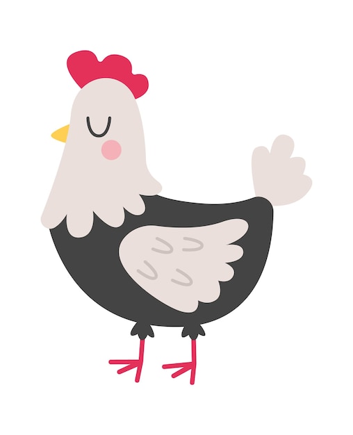 Cartoon rooster farm bird Vector illustration