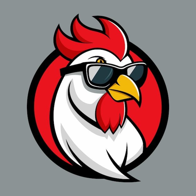 a cartoon of a rooster with sunglasses on it