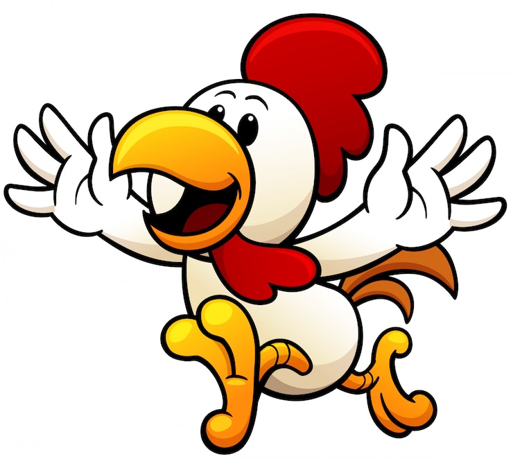 Vector cartoon rooster
