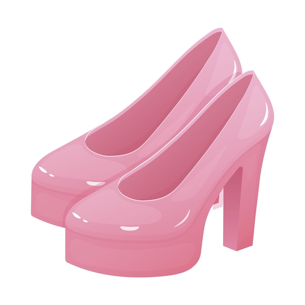 Cartoon roze vrouwen hoge hakken schoenen 00's mode Vector illustratie