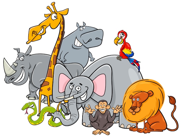 Cartoon safari dieren groep