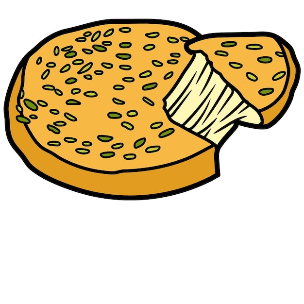 a cartoon of a sandwich with a bite taken out of it