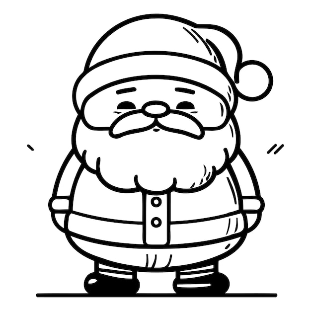 ベクトル 漫画のサンタクロースキャラクター ベクトルイラスト メリークリスマスと新年明けましておめでとうございます