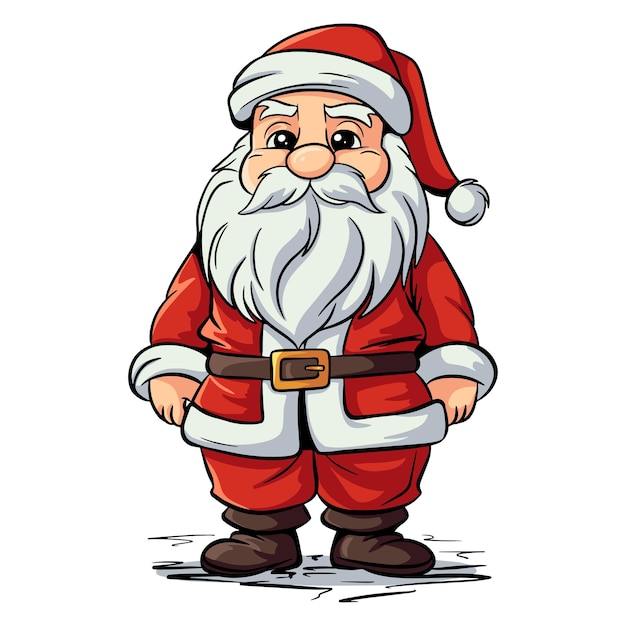 Cartoon santa claus in hand drawn style Vector illustration for design and decoration