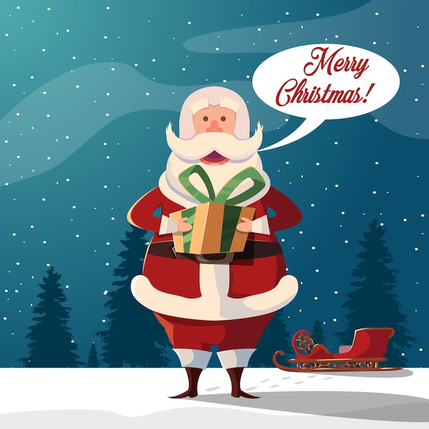 Vettore cartoon babbo natale merry christmas illustration