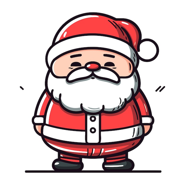 Cartoon santa claus personage vector illustratie vrolijk kerstfeest en gelukkig nieuwjaar