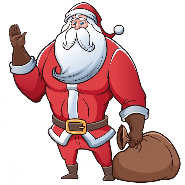 Vector cartoon santa claus