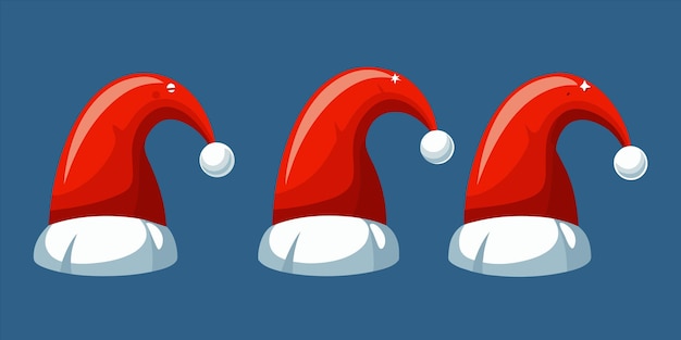 Vector a cartoon of santa hats with the words santa on them