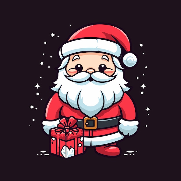 Cartoon Santa Standing with Swag