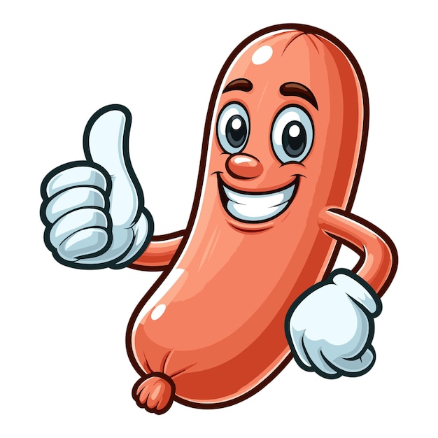 Cartoon the sausage giving thumbs up vector illustration