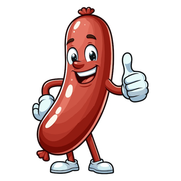 Cartoon the sausage giving thumbs up vector illustration