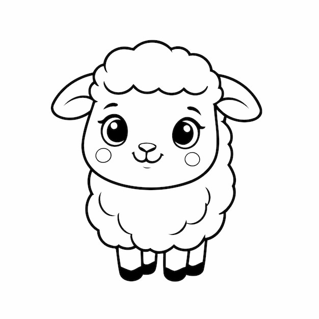 Vector cartoon schaap doodle voor peuters