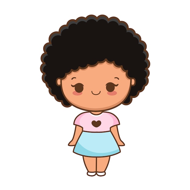 Cartoon schattig meisje illustratie premium vector