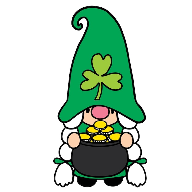 Cartoon schattig St patrick's day Gnome karakter vector.