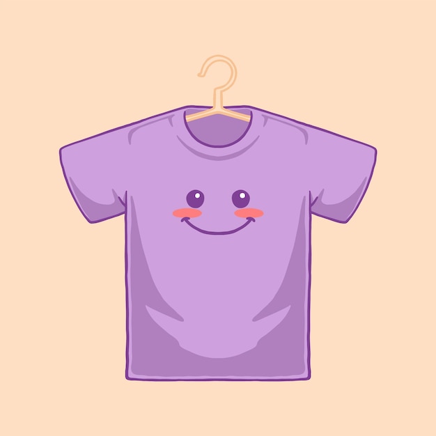 Vector cartoon schattig t-shirt met hanger illustratie