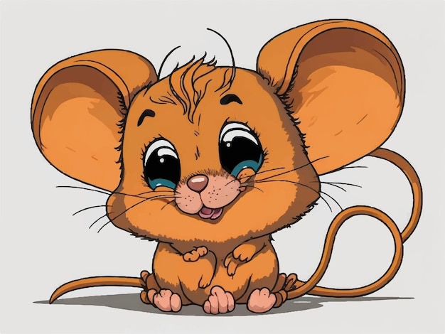 Cartoon schattige baby muis zitten vector