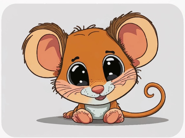 Cartoon schattige baby muis zitten vector