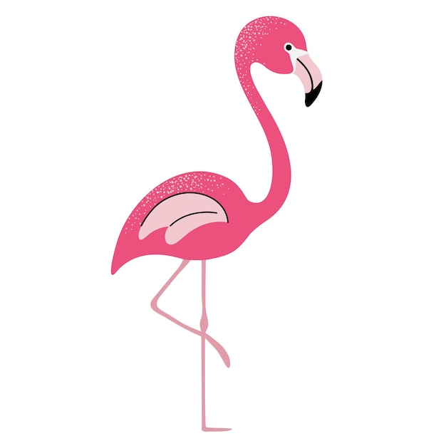 Cartoon schattige flamingo Savanna Afrikaanse vogel Kinderen illustratie Kinderstijl