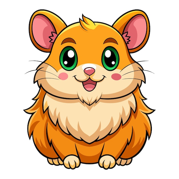 Cartoon schattige hamster op wit