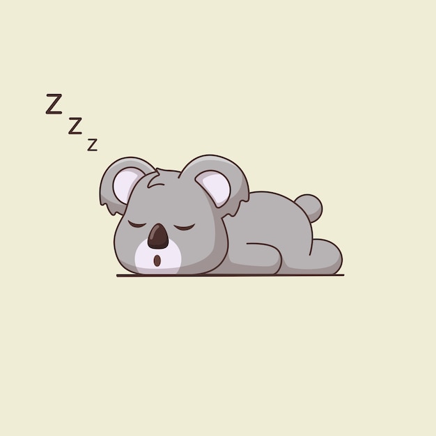 Cartoon schattige koala slapen Vectorillustratie