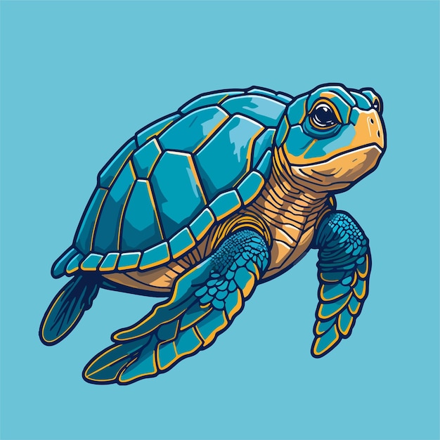 Cartoon schattige zeeschildpad illustratie