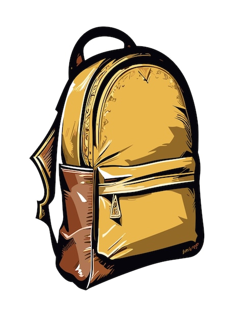 Cartoon School Bag 2D Vector Design