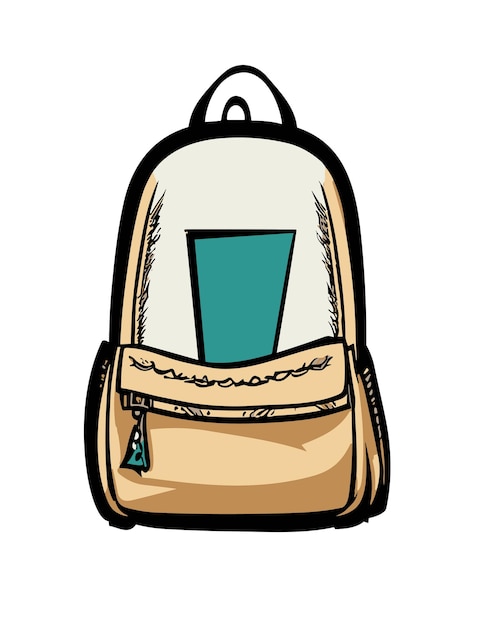 Cartoon school bag 2d vector design