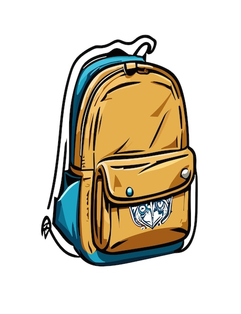 Cartoon School Bag 2D Vector Design