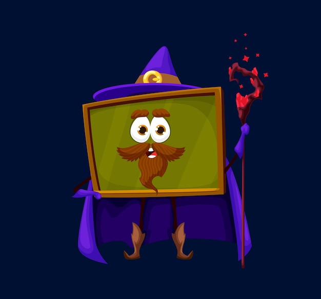 Cartoon school board warlock wizard character