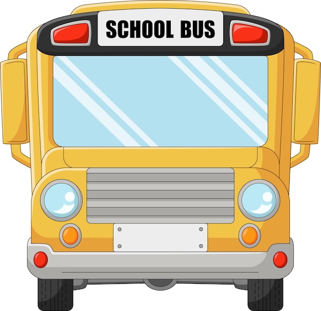Vector cartoon school bus on white background