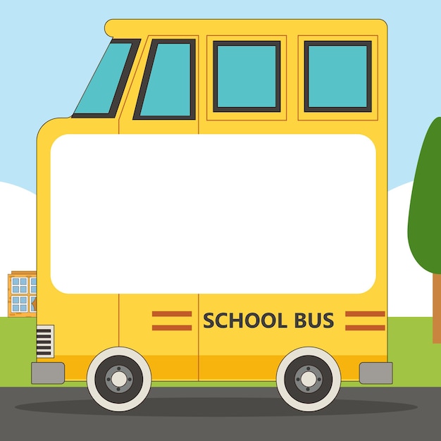 Vector cartoon school bus