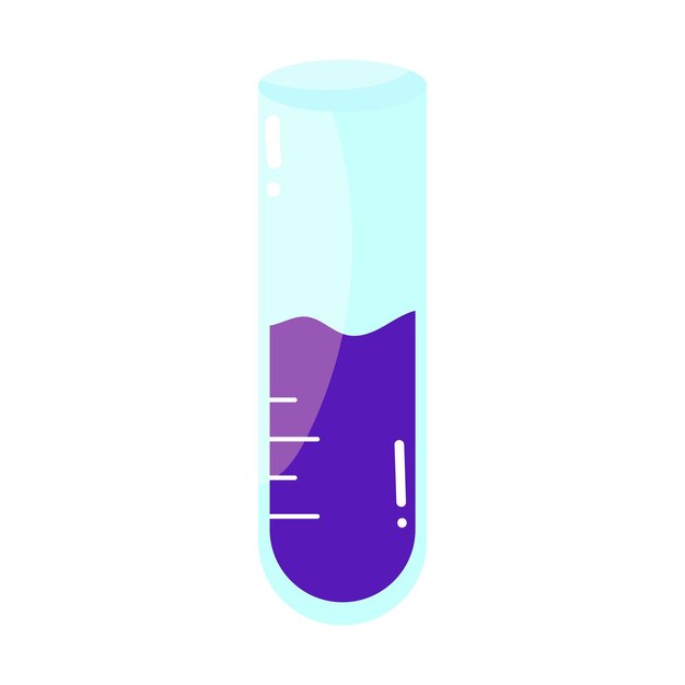 Cartoon school supplies Laboratory glass tube with purple liquid