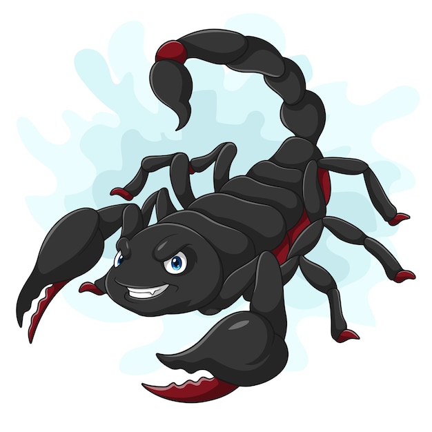 Vector cartoon scorpion on white background